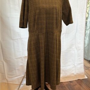 Croft & Barrow Checkered Midi Dress - Brown